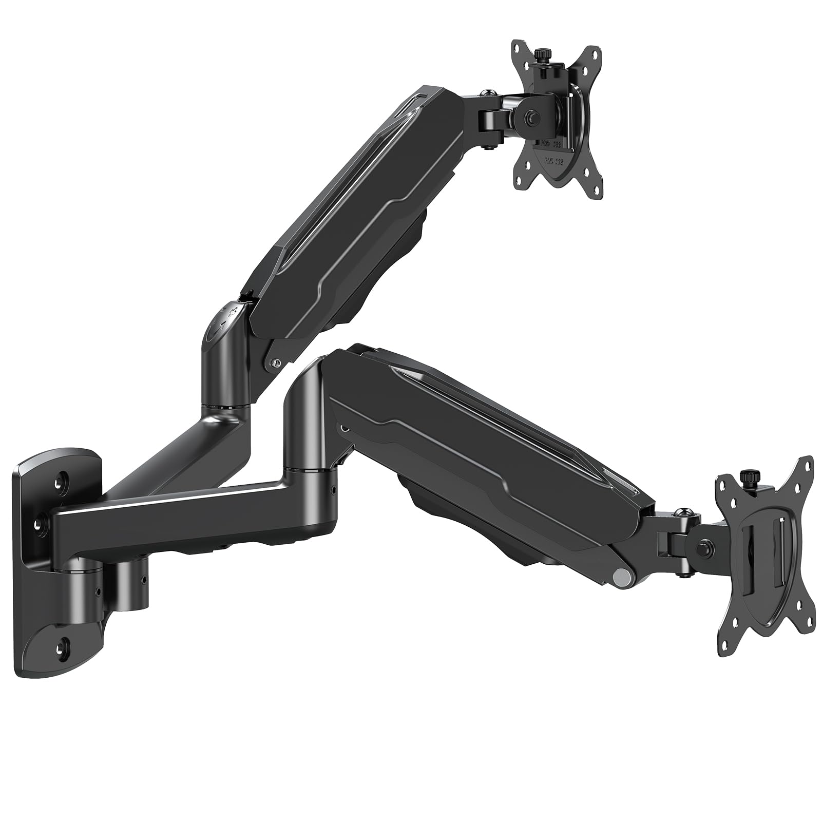 MOUNT PRO Staffa di montaggio a parete per doppio monitor, regolabile in altezza, articolata, con molla a gas, per schermi LCD da 13 a 32 pollici, supporta fino a 8 kg, VESA 75 x 75, 100 x 100