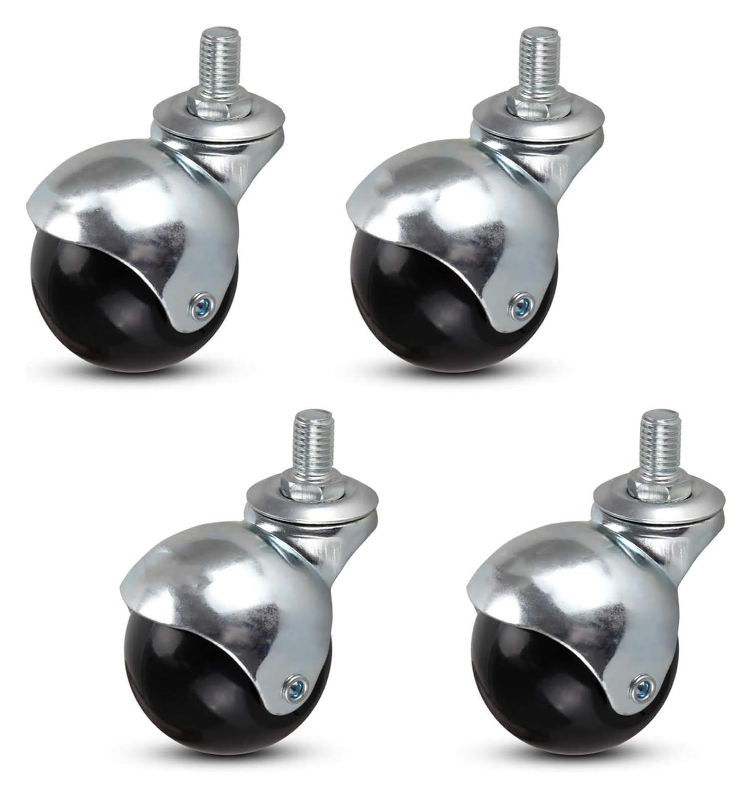Lenkrollen, 2 Zoll 50 mm Möbellenkrollen mit Kugel, Lenkrollen aus Nylon, Kugelrollen