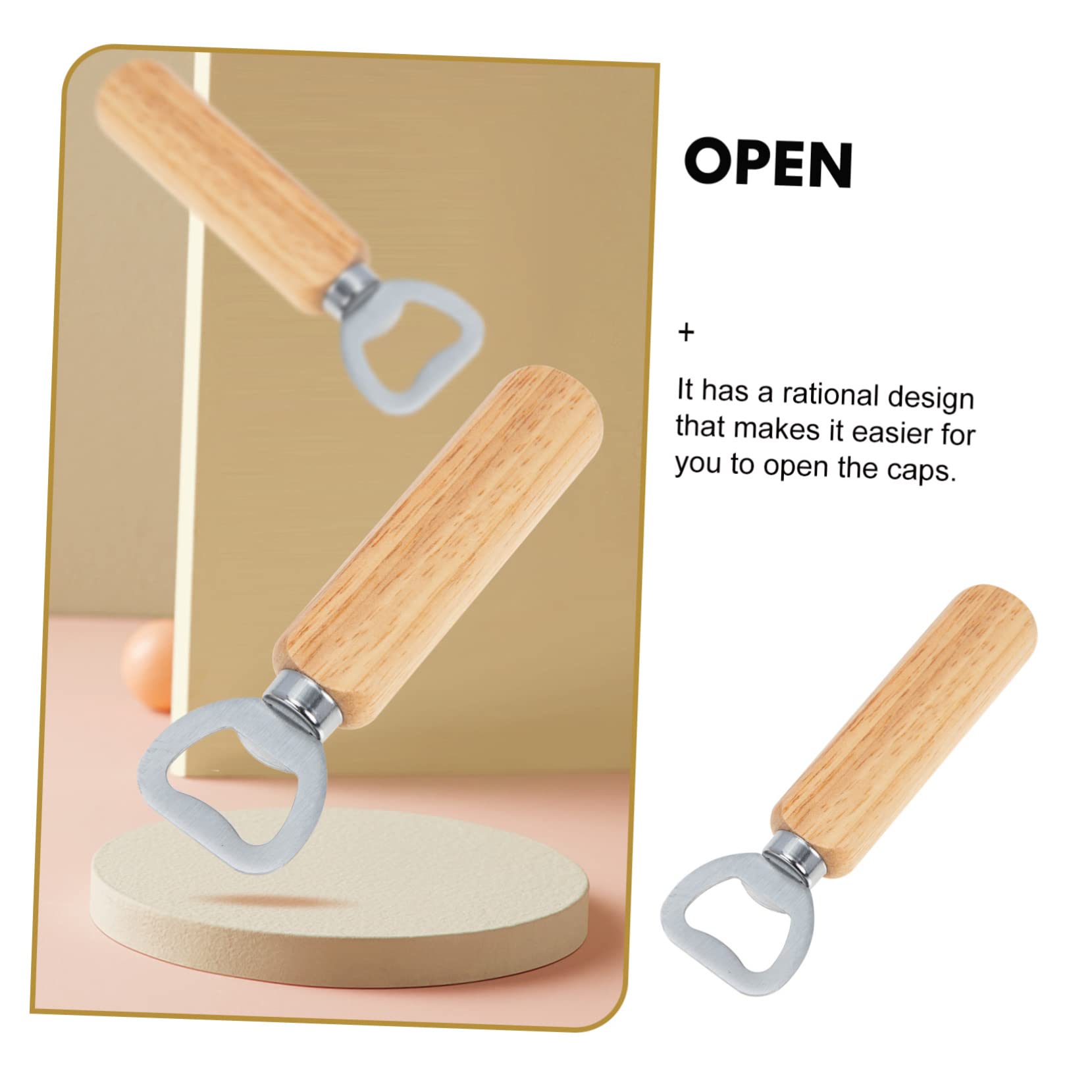 Garneck 4 Set Cavatappi in Legno Apribottiglie Bar Cremagliera Gadget Apribottiglie Da Apriscatole Sbarra Idro Rimozione Della Bottiglia Di Birra Vino Khaki Di Legno 4 Pezzi * 4