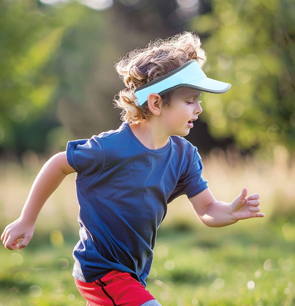 YAMEE Gorra con Visera para Niños Malla Transpirable,Sombrero de Verano para Niños Ligero Rápido Secado,Sombrero de Playa para Niña/Niño Protección UV,para Tenis,Running Exteriores