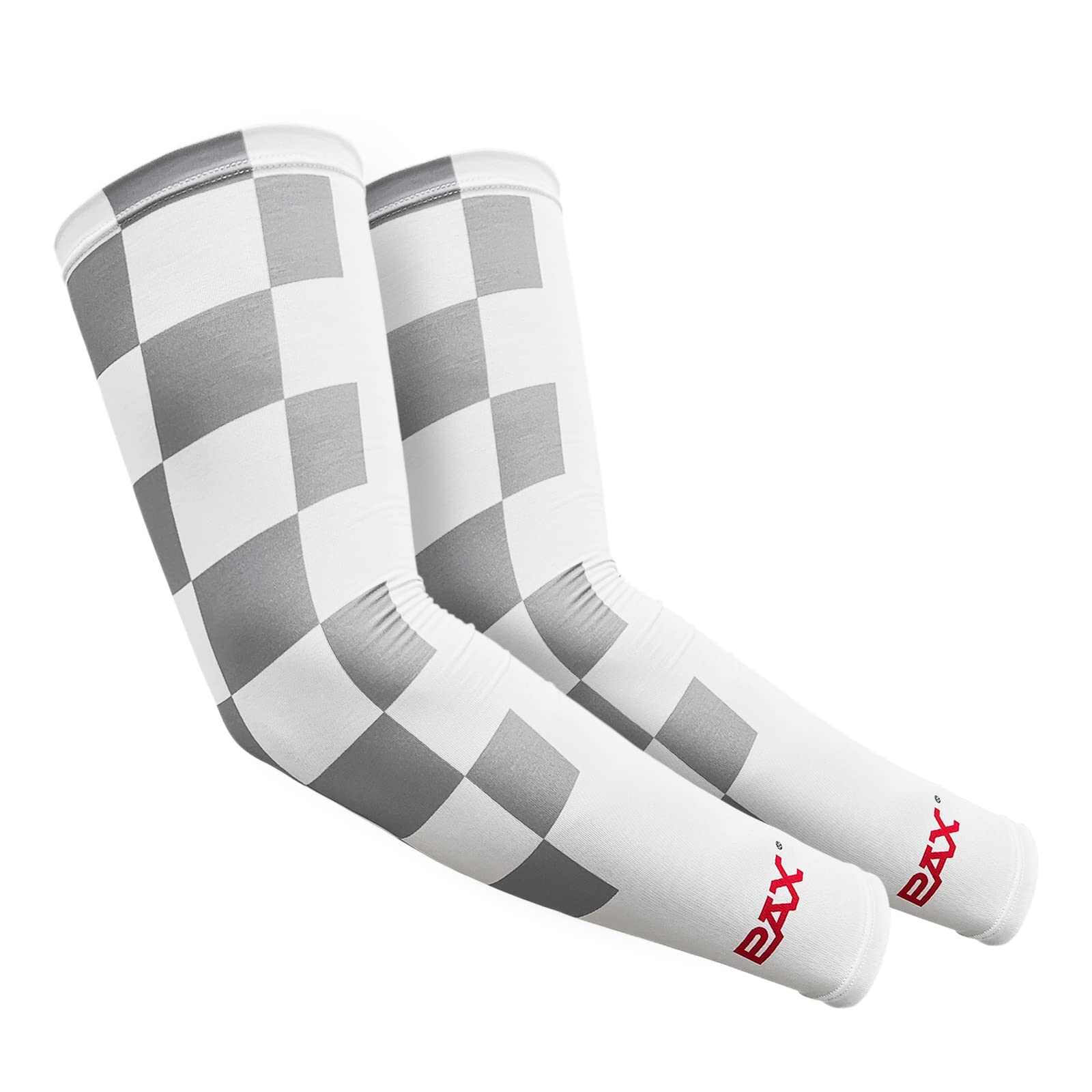 PAX Sports Bike anti-UV UPF 50+ Arm Sleeves, Sun Protection, Warm In Winter And Cool in summer, Moisture Wicking, Breathable Cycling Working, White & Gray Plaid, M