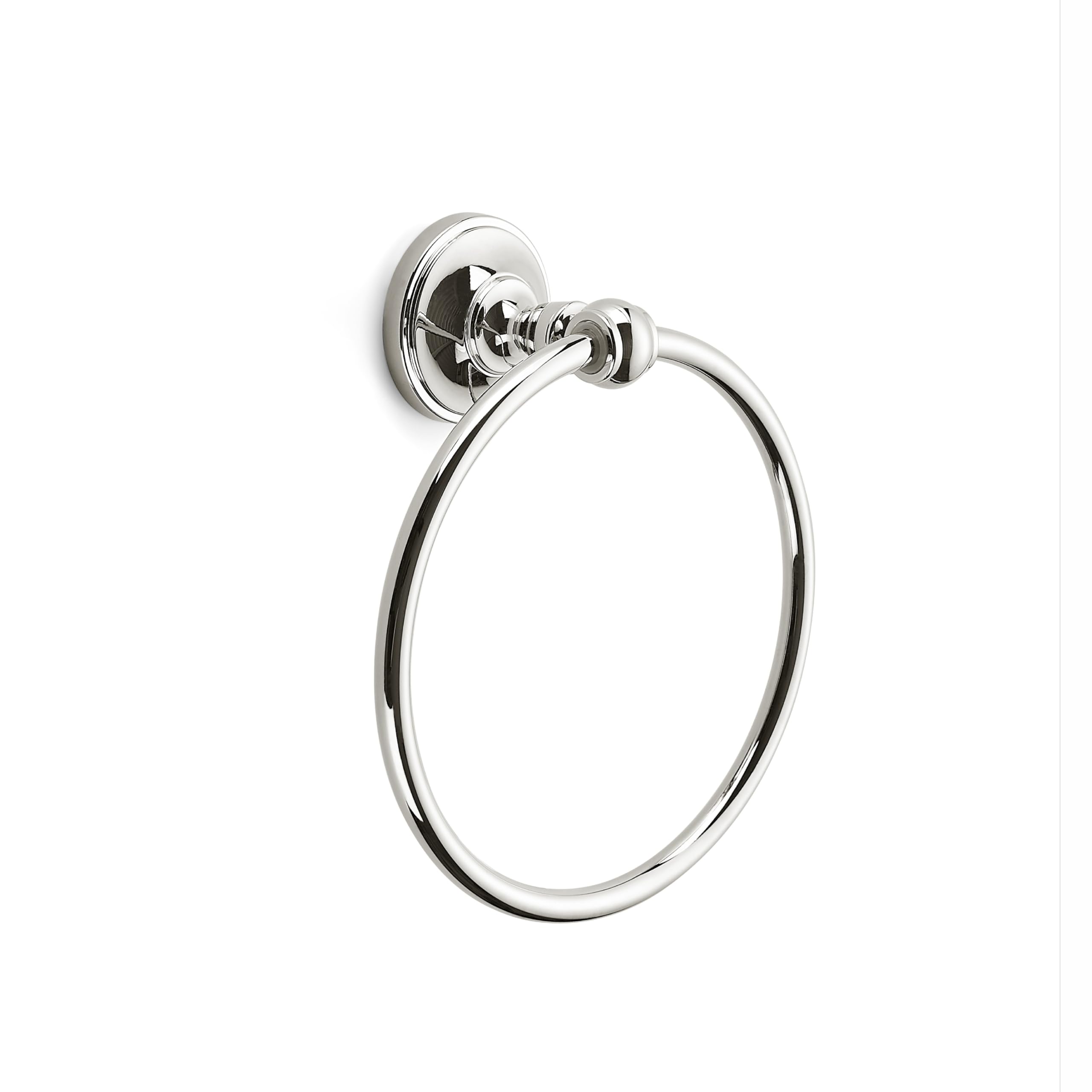 khtumeware 1 Pack Vibrant Polished Nickel Bath Towel Ring, Bathroom Hardware Accessories Heavy-Duty Hand Towel Holder for Bathroom, Modern Round Towel Hanger Wall Mounted