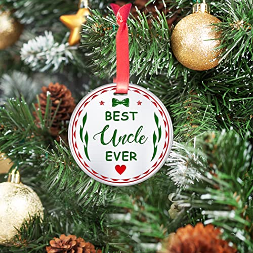 Elegant Chef Christmas Ornament Gift For Uncle- Best Uncle Ever- Xmas Holidays Celebration Decoration Gift For Uncle- Festival Collectible Keepsake- 3 Inch Flat Stainless Steel #TOP3