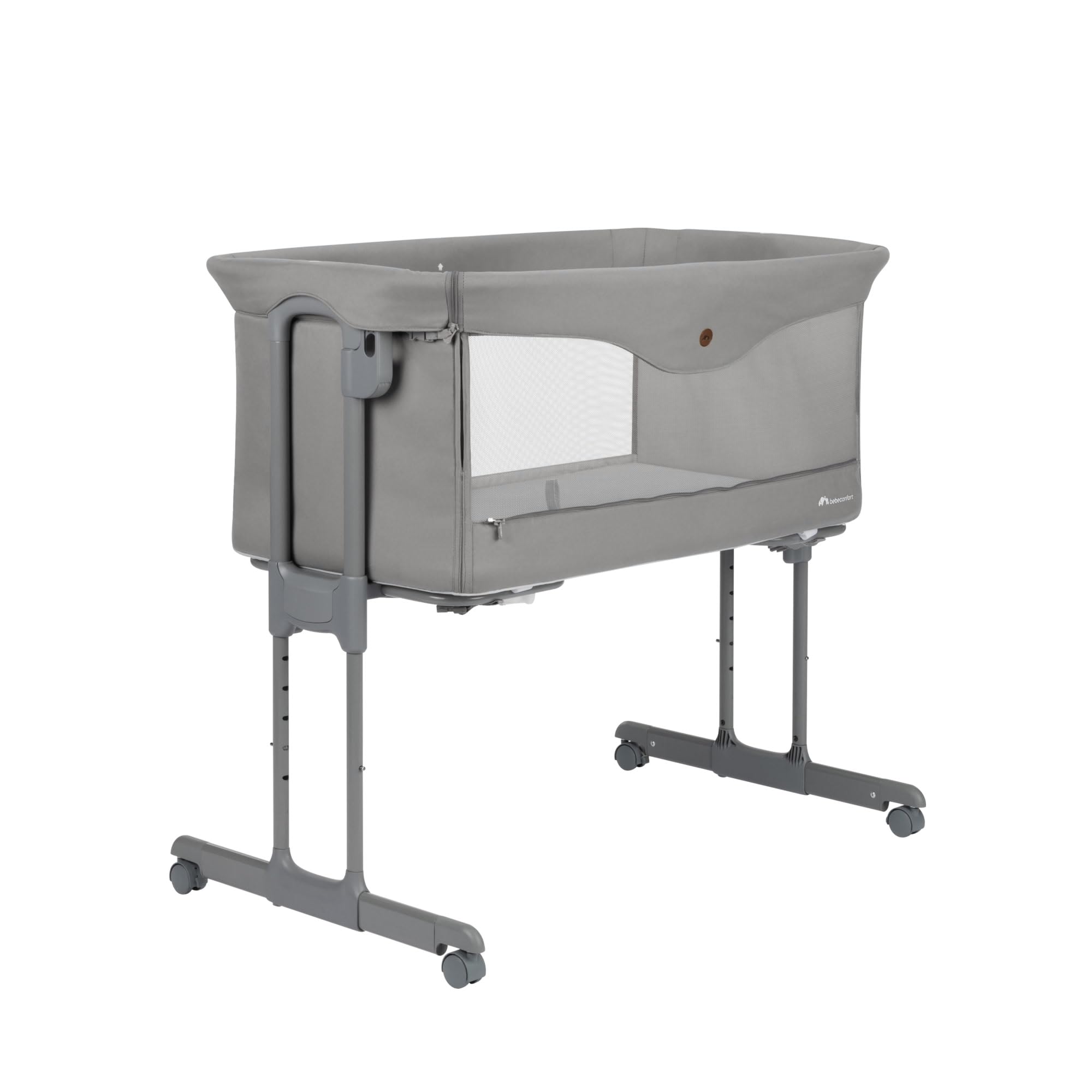 Bebeconfort Amara, Cuna Bebé, 0-6 Meses, 0-9 kg, Cuna Colecho Bebé, Cuna de Colecho y Moisés 2 en 1, Cuna Plegable en 3 Segundos, Fácil de Mover, Práctica Bolsa de Viaje, Tinted Grey