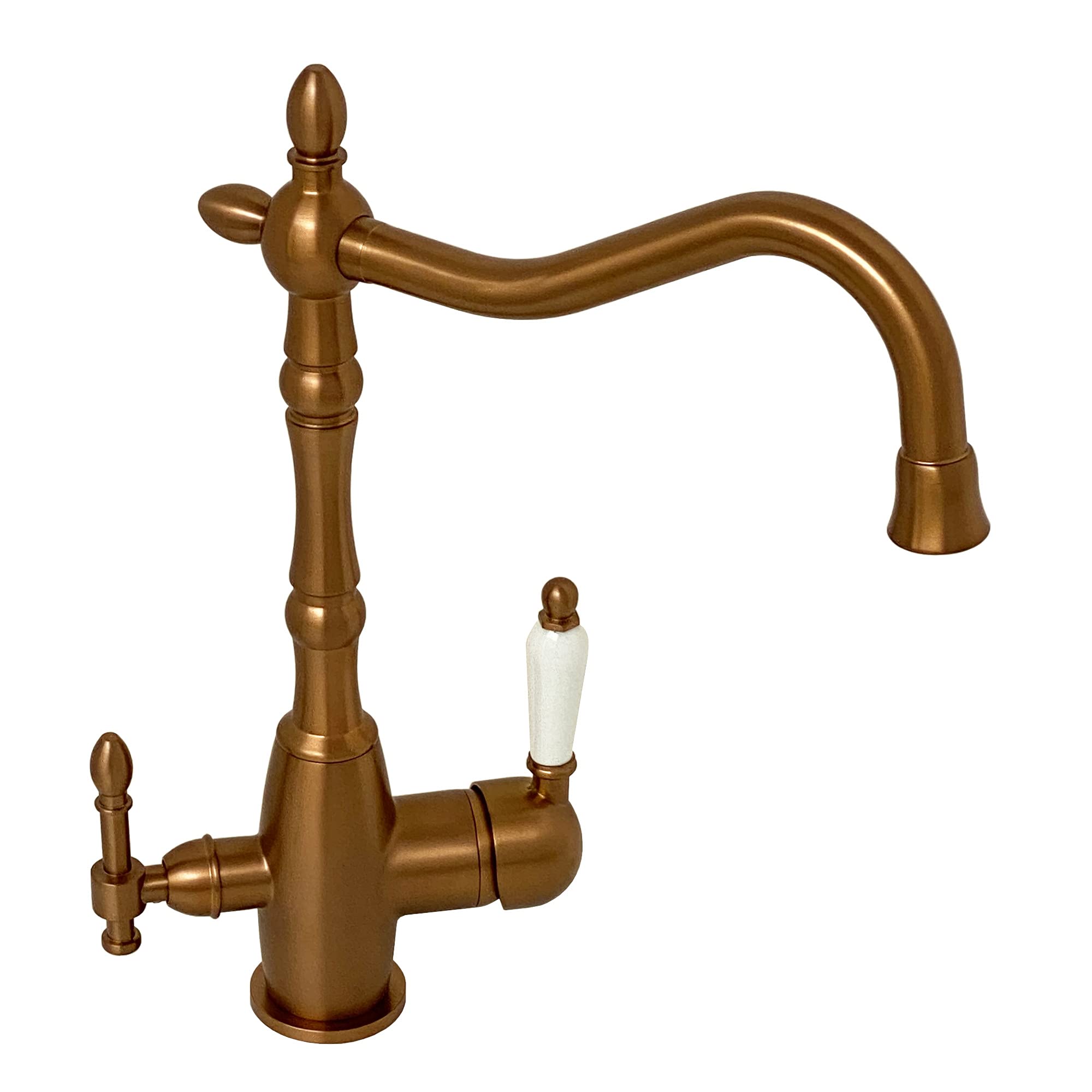 ENKIAylesbury, KT086, Antique Red Copper, Kitchen Sink Mixer & Filter Tap, Traditional 3 in 1 Water Filter Purifier Tap, Solid Brass, Victorian Style, Easy to Install, 1-Year Guarantee