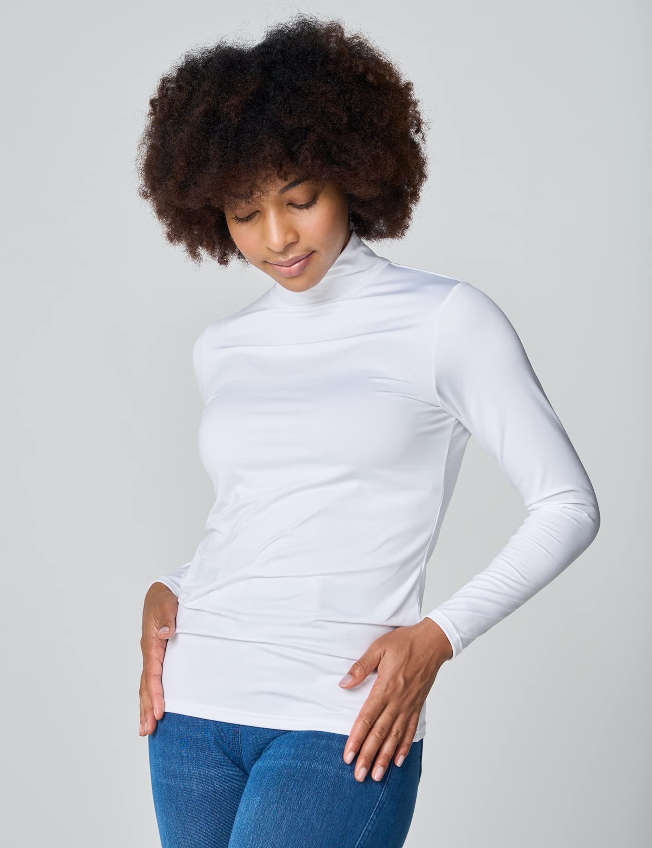 LAPASA Donna Maglia Termica Collo a Lupetto L87 L89 - Abbigliamento Termico Traspirante a Maniche Lunghe Fodera in Pile Strato Base