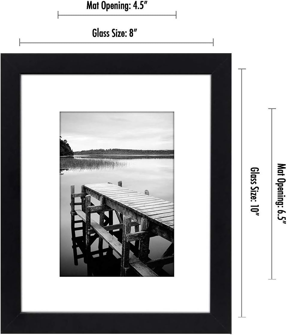 Americanflat Picture Frames in Black with Shatter Resistant Glass Horizontal and Vertical Formats for Wall and Tabletop - 8" x 10" - Pack of 15