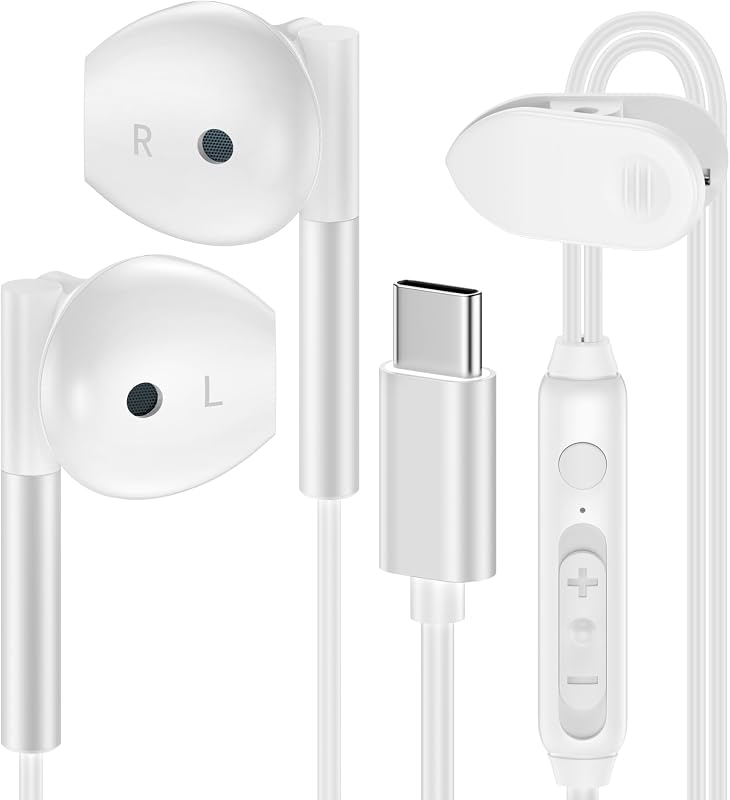 Samsung USB C Headphones Wired for Samsung Galaxy A17 A16 5G A15 A36 A56 A26 S25 Ultra FE S25 Edge Z Fold 7 Flip7, Type C Wired Earbuds with Microphone Earphones for iPhone 17 16 Pro Max,iPad,Pixel 10