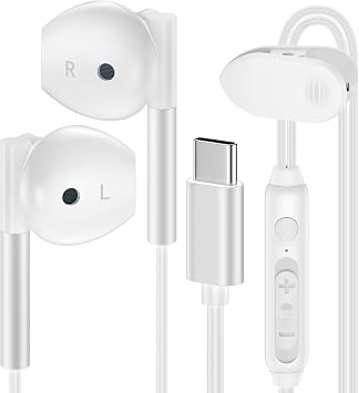 Samsung USB C Headphones Wired for Samsung Galaxy A17 A16 5G A15 A36 A56 A26 S25 Ultra FE S25 Edge Z Fold 7 Flip7, Type C Wired Earbuds with Microphone Earphones for iPhone 17 16 Pro Max,iPad,Pixel 10