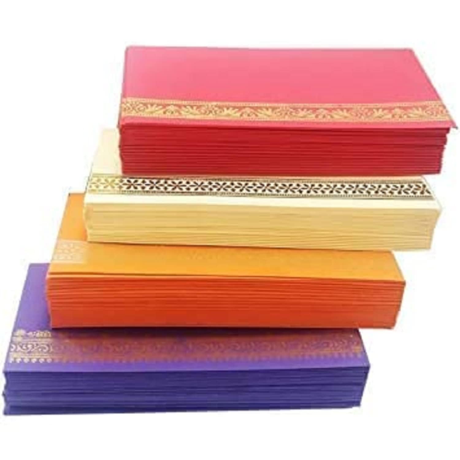 Akshar Art N Craft Paper Flower Design Envelope, Pack of 100, Multicolor-image-19