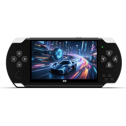 4.3-Inch Retro Handheld Game Console - with Classic Games, Portable Video Game Player with TV Connection, Supports MP4/MP3/eBook Playback, Rechargeable Battery & TF Card Expansion (Black)