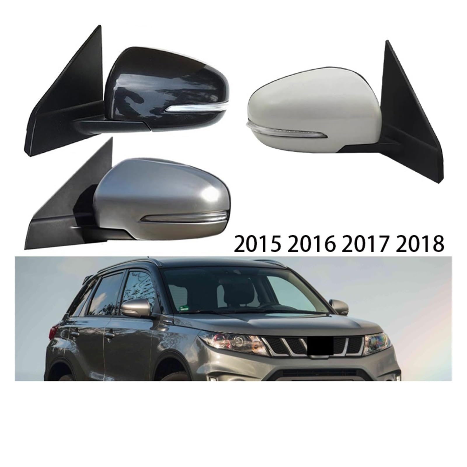 Car Accessories Rearview Mirror Compatible For Suzuki Vitara 2015 2016 2017 2018 Auto Side Rear View Right With — view 2