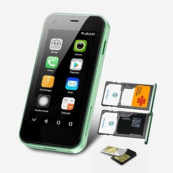 Mini Smartphone Unlocked 1GB RAM 8GB ROM Small Cell Phones, 2.5'' Touch Screen Quad Core Android Tiny Phone/MTK6580/3G Dual SIM/HD Camera/Slim Body Mobile Phone(Black)