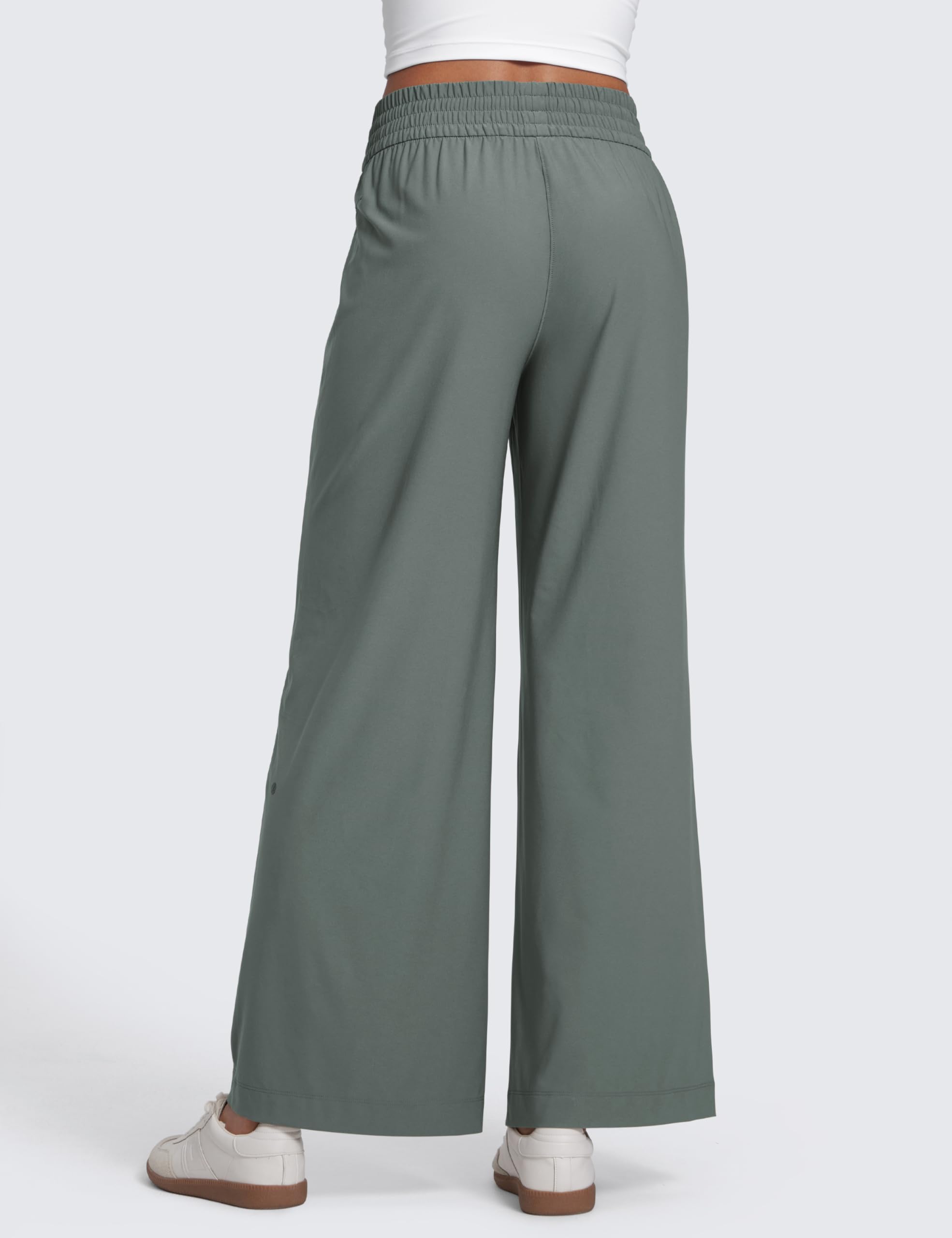 CRZ YOGA Drapey Pantalón Ancho Casual 76cm | Ligero, Viaje, Fluido, Corte Holgado, Bolsillos, para Mujer