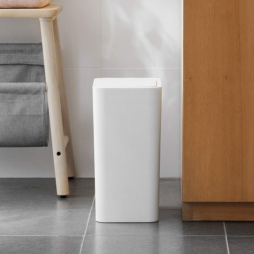 Kosz na śmieci Sturdy Plastic Case,small Office Box Made Of Durable Plastic,practical Storage Box,bathroom Living Room,kitchen Or Children's Room,white L Trash Can do segregacji śmieci