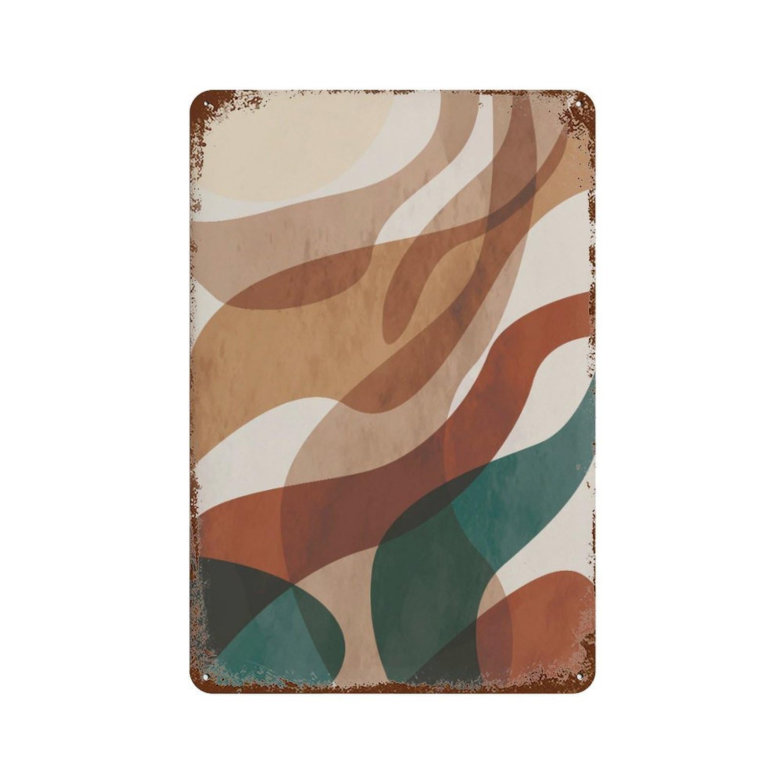 xiaoxiaoshen Boho Abstract Landscape Neutral Wall Decor Art Metal Tin Poster Modern Home Decor Art Home Bar Shop Decorations Vintage Sign 30x20cm