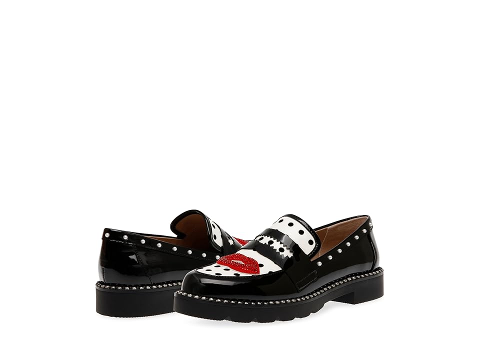 Blue by Betsey Johnson Darian-L (White/Black Polka) Women's Flat Shoes INTERNATIONAL SHIPPING