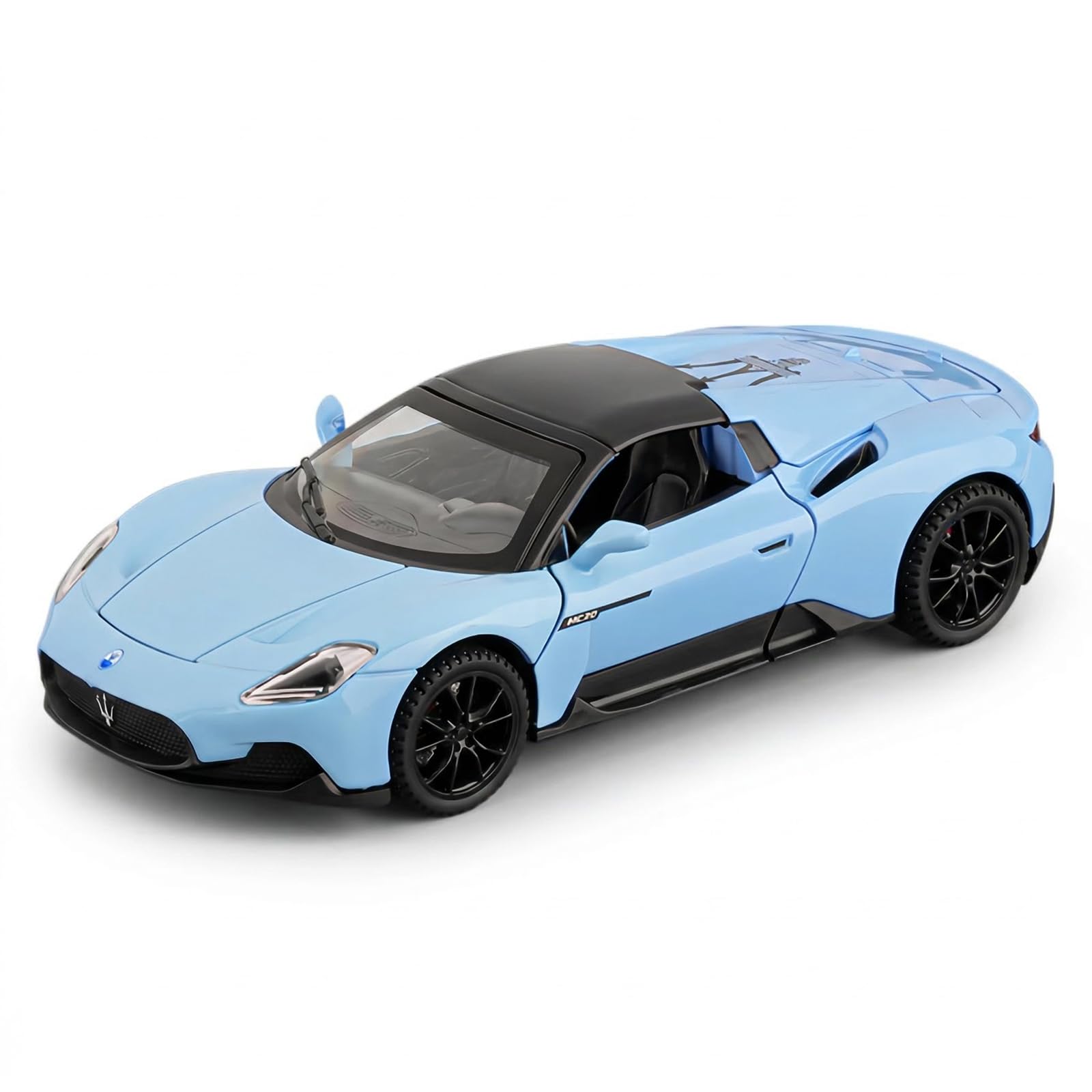 TGRCM-CZ 1/32 Maserati MC20 Cielo Model Car, Zinc Alloy Pull Back Vehicles Model Cars with Sound and Light for Collectors & Kids 3+ Years Old Birthday Gift (Blue)