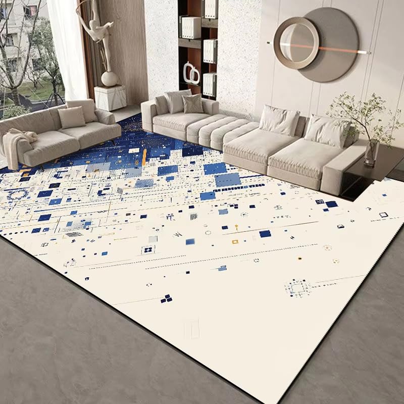 Tapis de chambre d'enfant doux et bleu au style nordique épuré