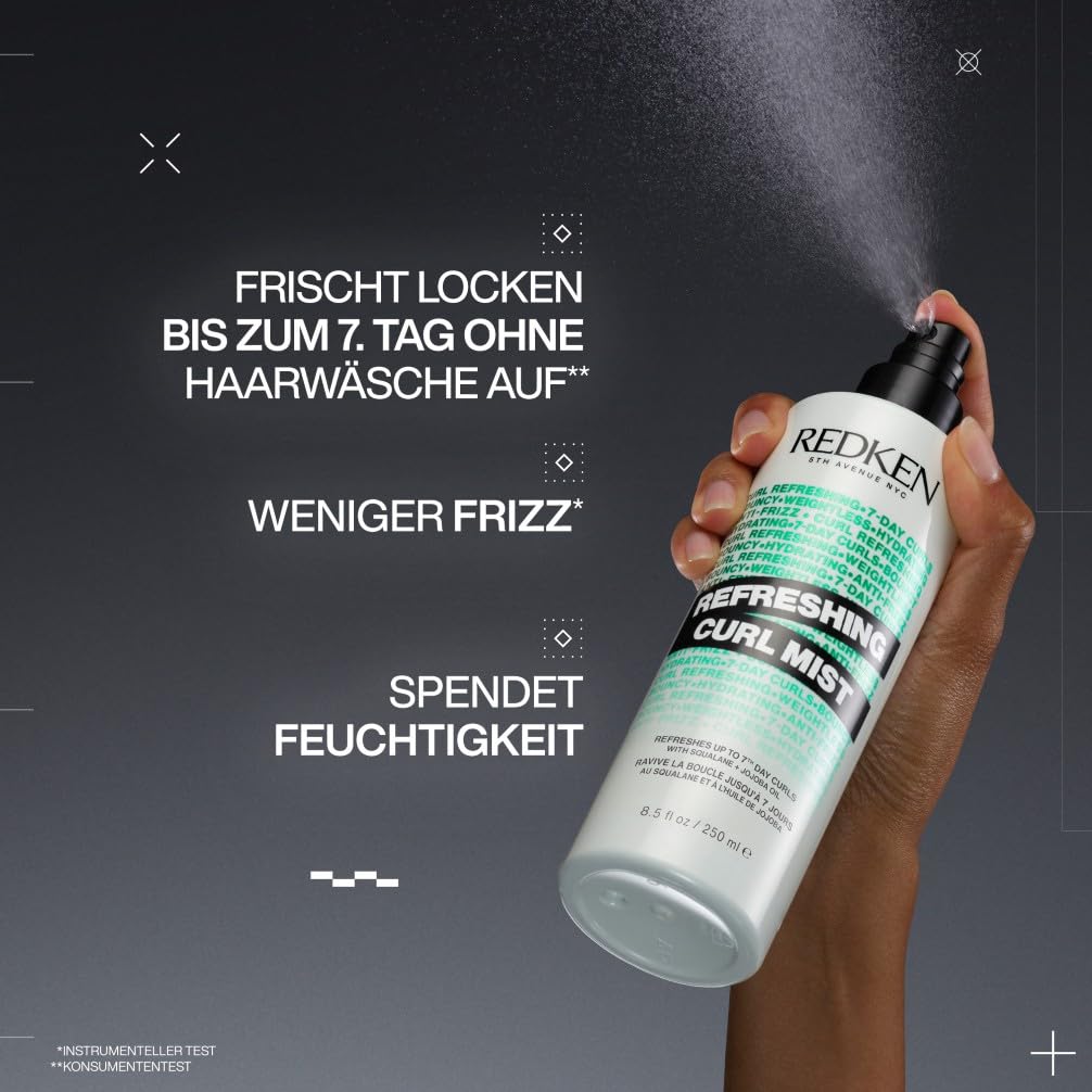 Redken Pflegeset Mit Cream, Spray und Gel für Locken - Refreshing Mist, Sculpting Gel und Hydrating Cream für Revitalisierte Locken und Hitzeschutz Bis 230° - Mit Squalan und Jojoba-Öl