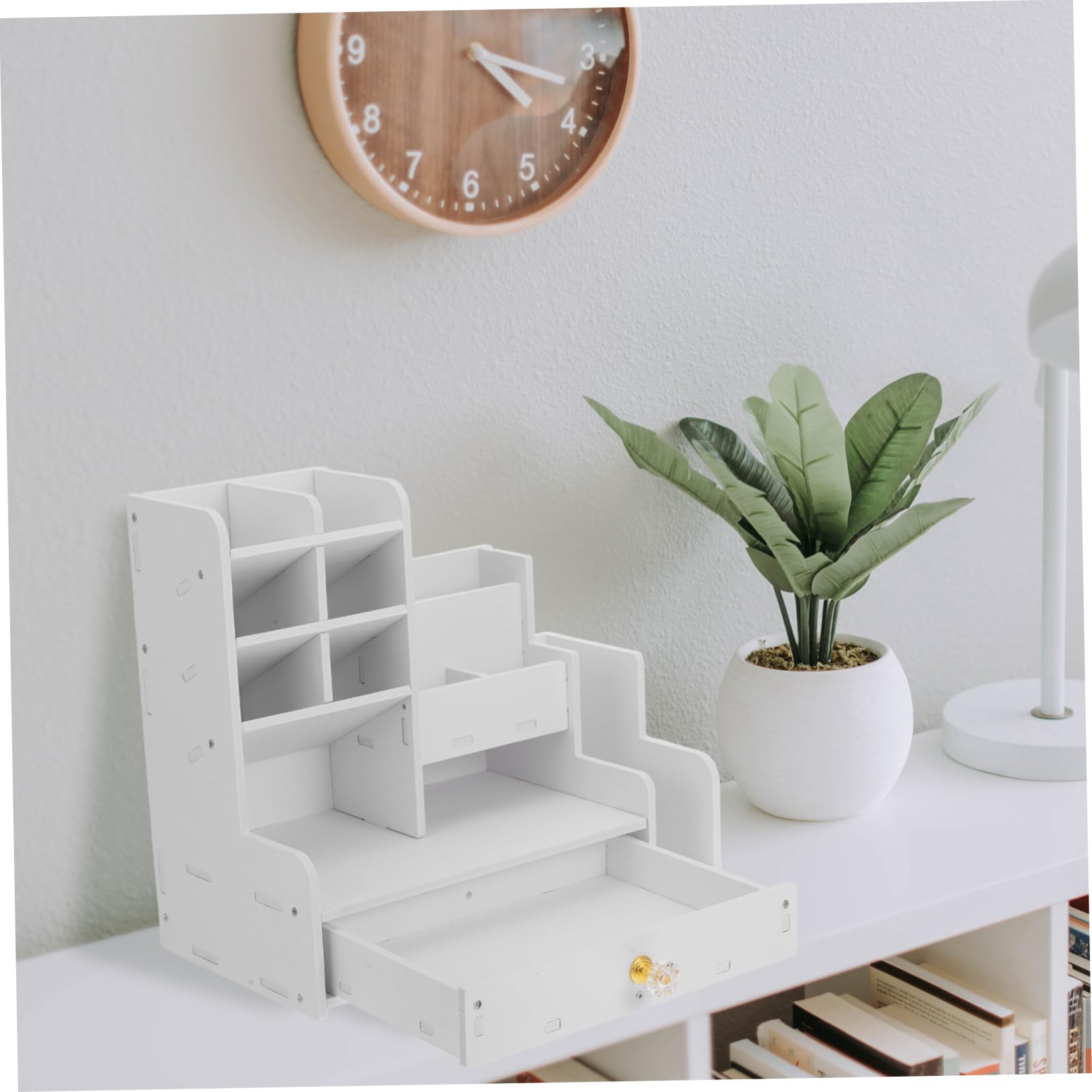 HOMSFOU Portapenne Da Scrivania Design Inclinato Organizer Per Pennarelli e Cancelleria Ripiano Portaoggetti Per Realizzato Per Durata e Finitura Elegante
