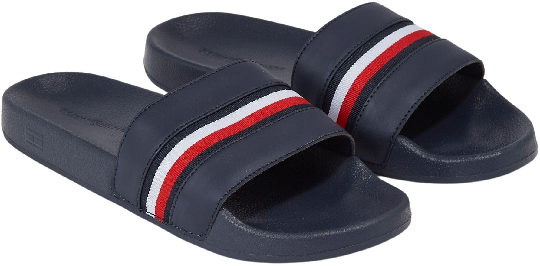 Tommy Hilfiger Women Global Stripes Slide Sandal Flip-Flops, Blue (Space Blue), 3.5 UK