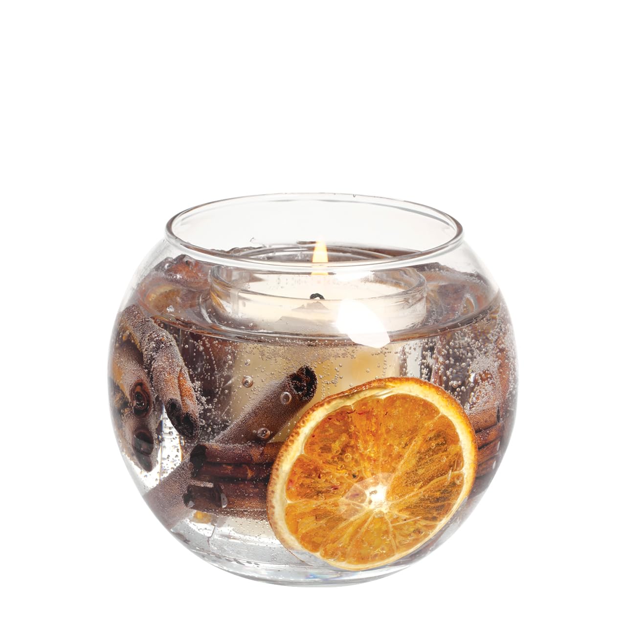 Stoneglow Orange Seasonal - Festive Wishes (, Cinnamon & Clove) - Scented Candle - Gel Fishbowl