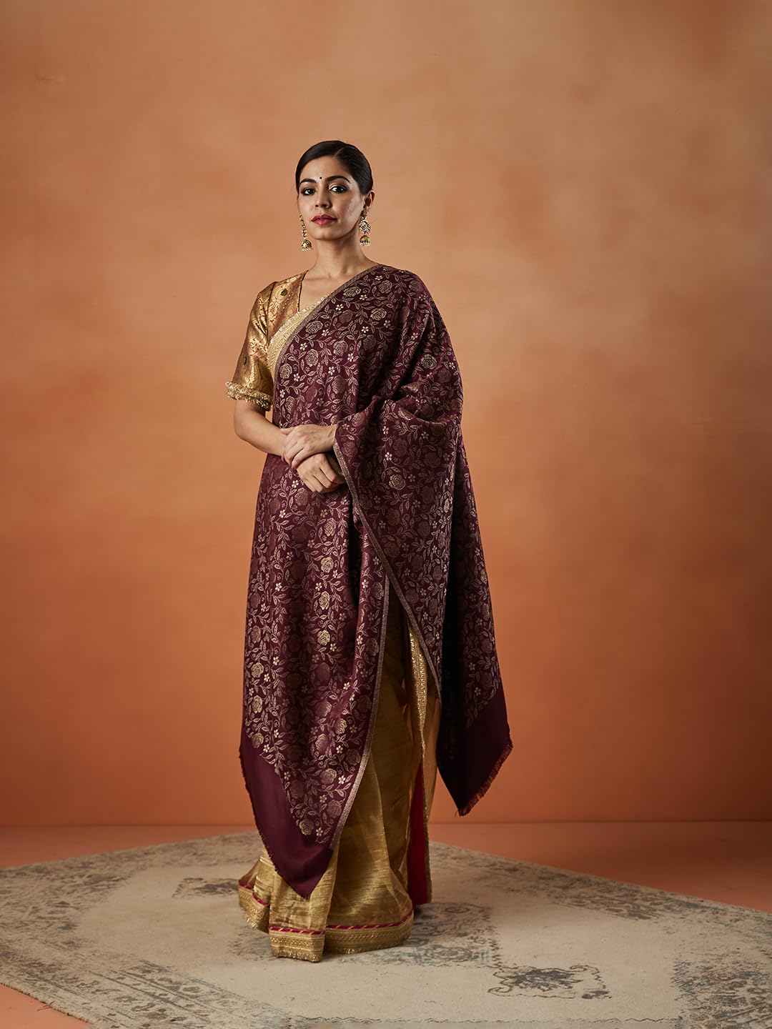 Pashmoda Women Gulnari Kaani Wool Blend Stole (Size : 71X203 CM) - Image 2 thumbnail