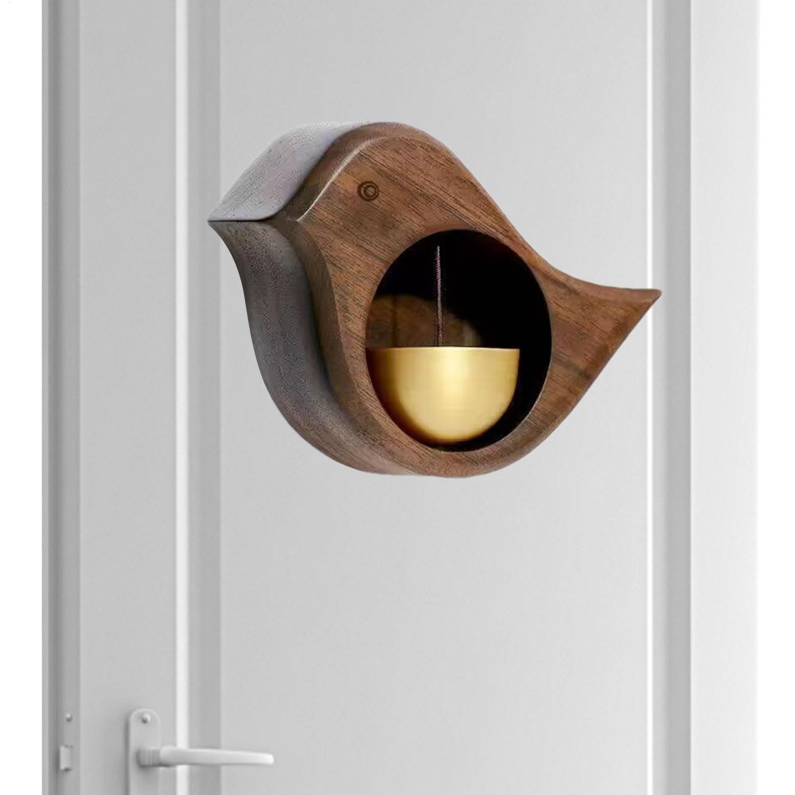 Shopkeepers Bell - Japanese Style Dopaminee Door Bell | Wooden Hanging Magnetic Door Bell | Magnetic Bird Doorbell Chime | Wooden Doorbell Shopkeeper Bell for Door Wall Store Wardrobe Décor