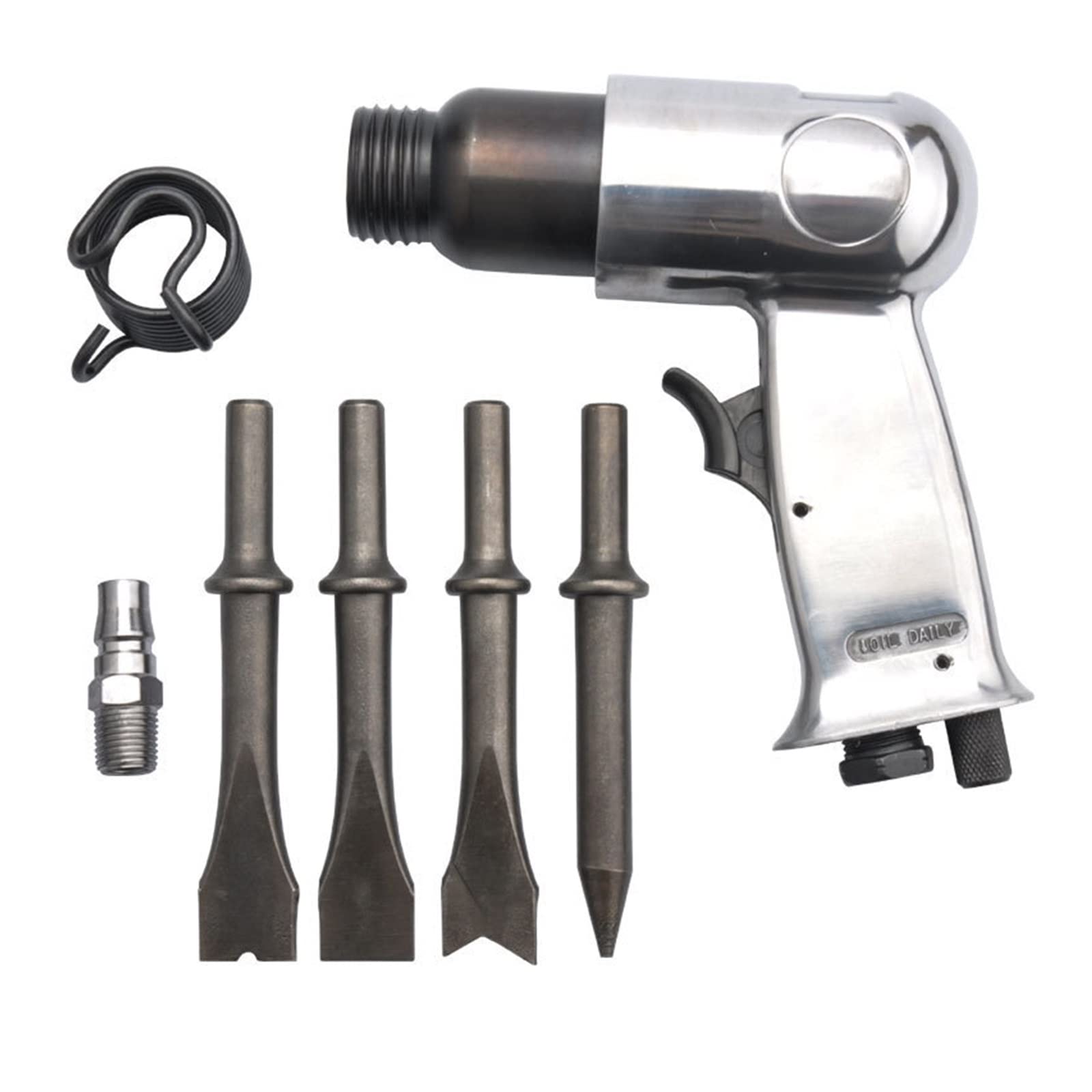 CVFRDD Air Hammer, Professional Handheld Pneumatic Hammer Pistol Gas Shovels 150mm Air Small Rust Remover Tools With 4 Chisels
