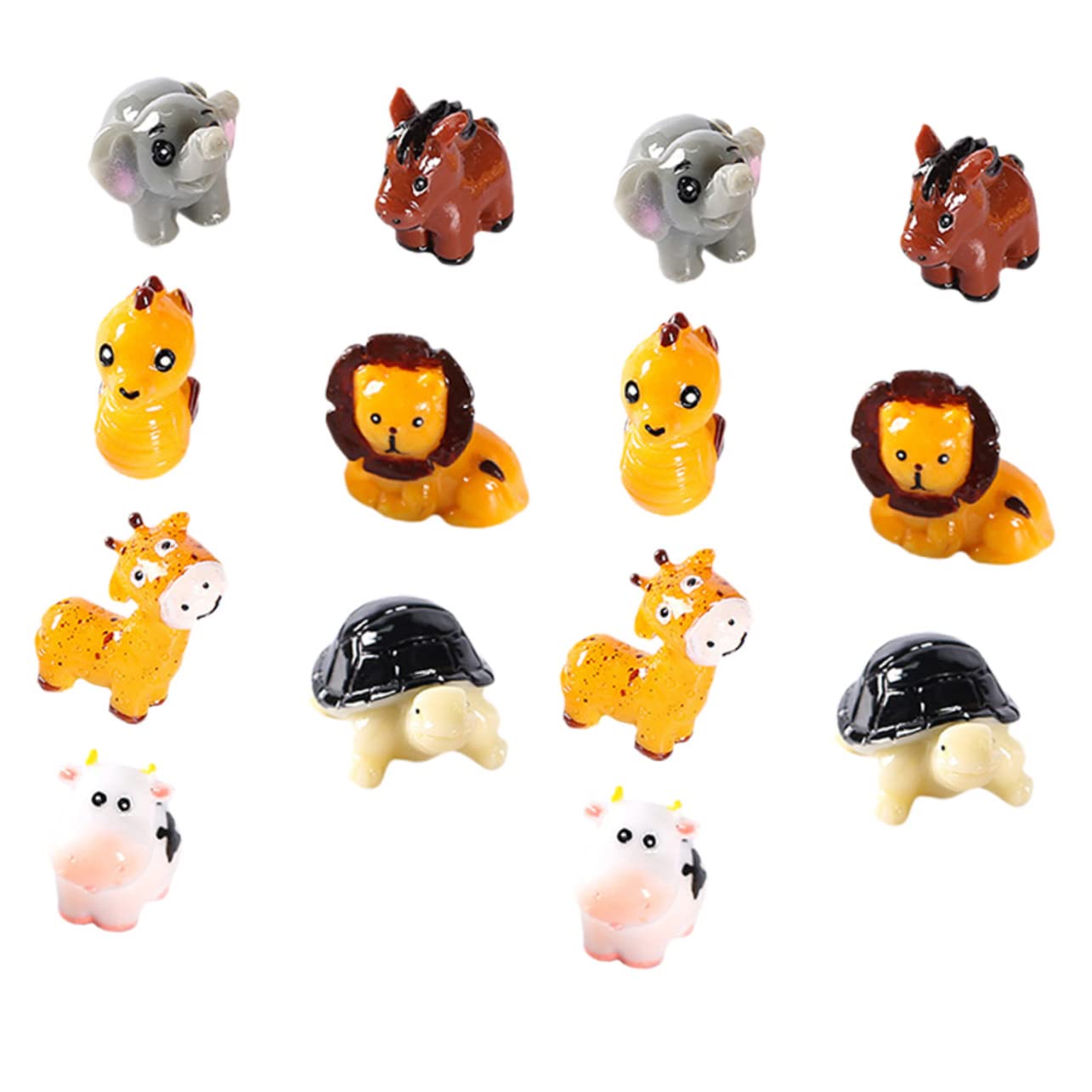 HANABASS 3 Sätze Miniaturfigurinen Teiliges Tierfiguren Kunstharz Für Mini Liebevolle Dekoration Für Tischlandschaften Bestehend REH Schildkröte Und Weiteren Tieren 14 Stück * 3