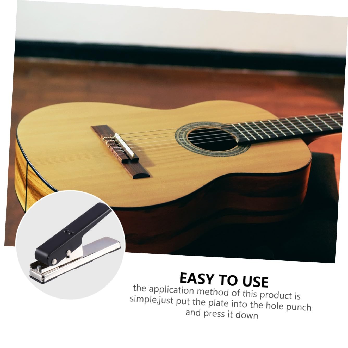 Plettro per Chitarra Puncher in Ferro Resistente Accessorio DIY per Musicisti Strumento per Creare Plettri da Carte di Plastica Dure Facile da Usare e Portatile per Chitarra
