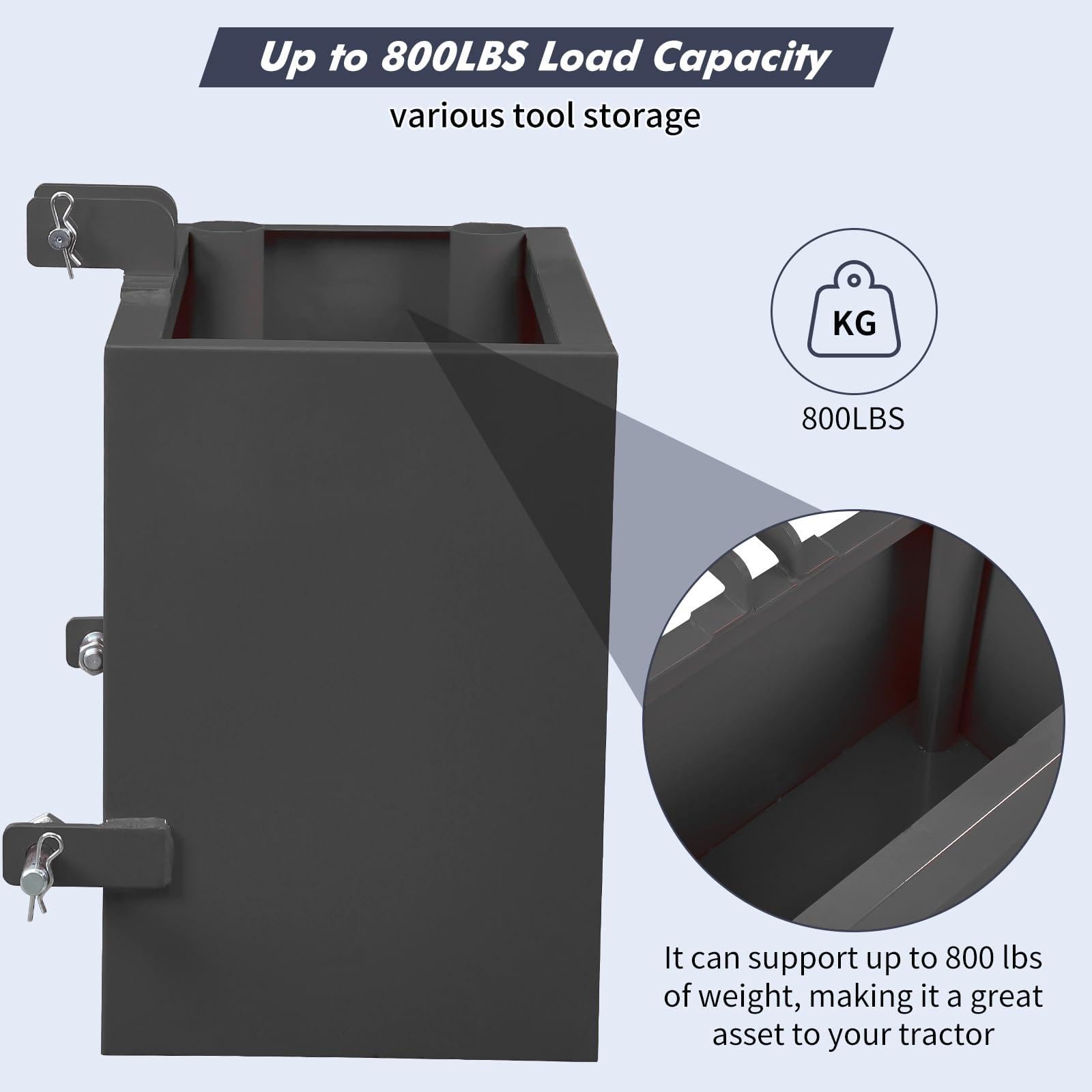 Heavy-Duty 3 Point Hitch Ballast Box for Enhanced Stability and Weight Distribution - Ideal for Tractors and Agricultural Equipment