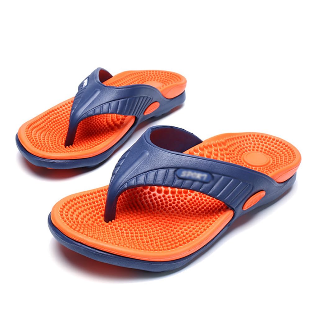 YCZHD Flip-flops Massage Slippers,Acupressure Massage Sandals,Men & Women Relief Plantar Fasciitis Heel Arch Arthritis Pain,Beach Shoes Outside (Size:EU 43,Color:Orange)
