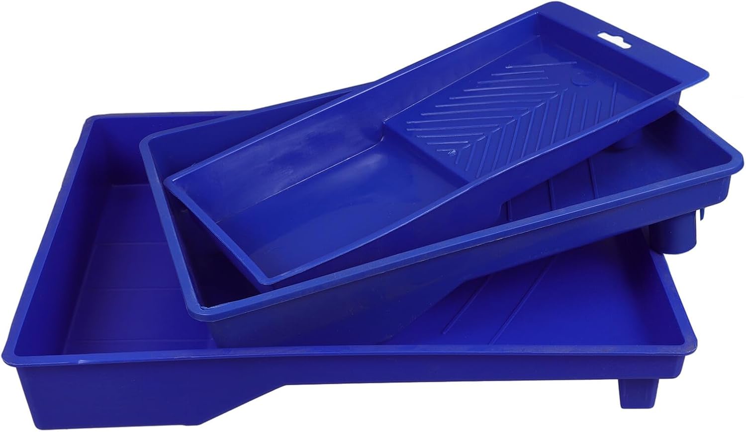 SECFOU 3pcs Paint Trays Set with 4”, 7”, 9” Rollers Plastic Painting Trays for Home Improvement Paint Supplies