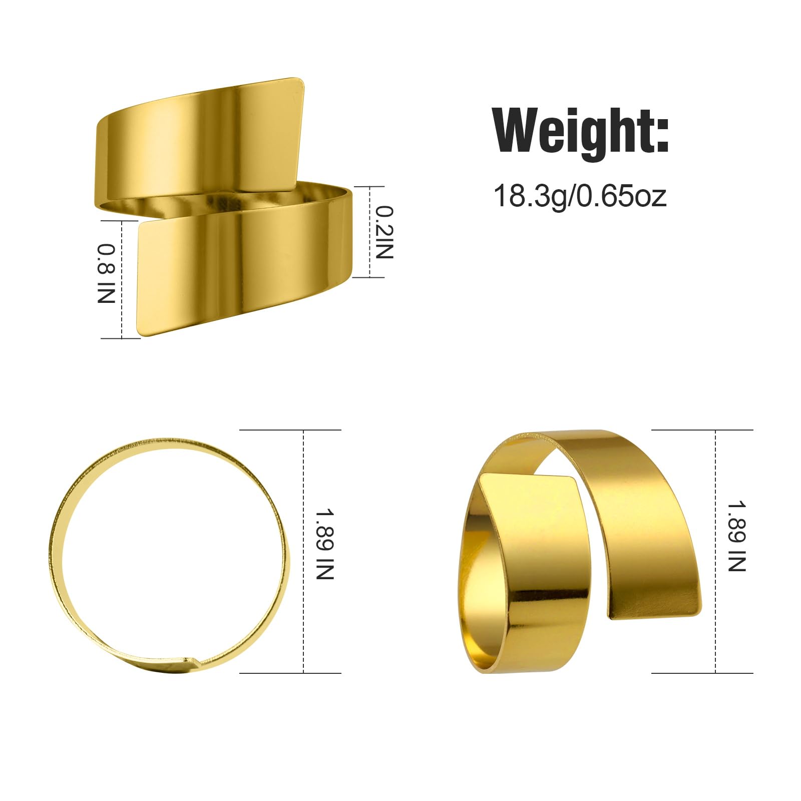 SYQQMEE Gold Napkin Rings Set of 10, Metal Material (Gold, Normal)