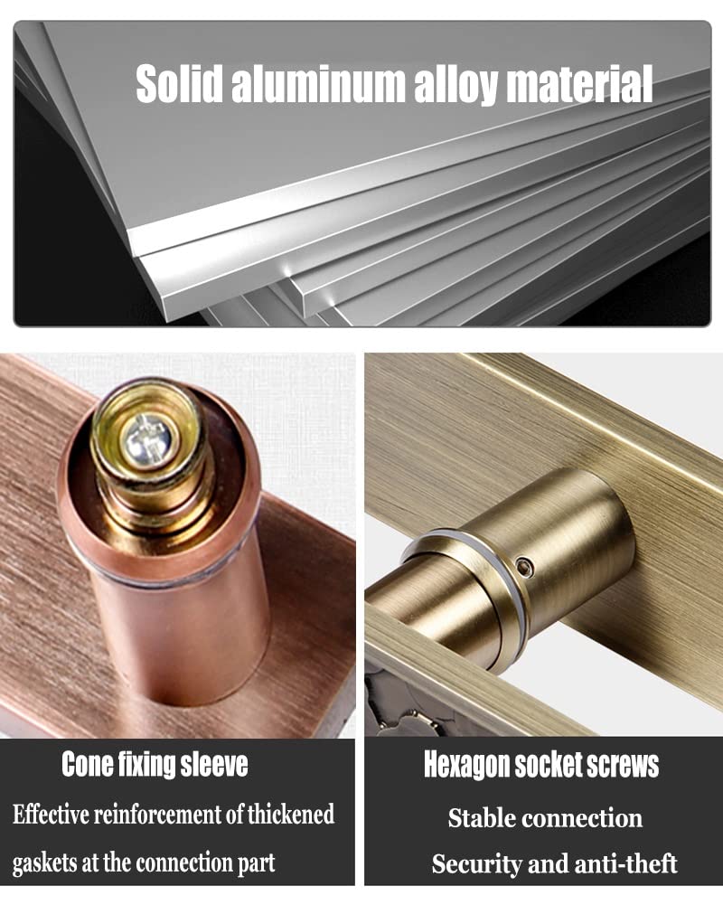 Uchwyt do drzwi przesuwnych retro dwustronny uchwyt ze stopu aluminium do drzwi drewnianych i szklanych, luksusowy design do użytku biurowego i centrum handlowego