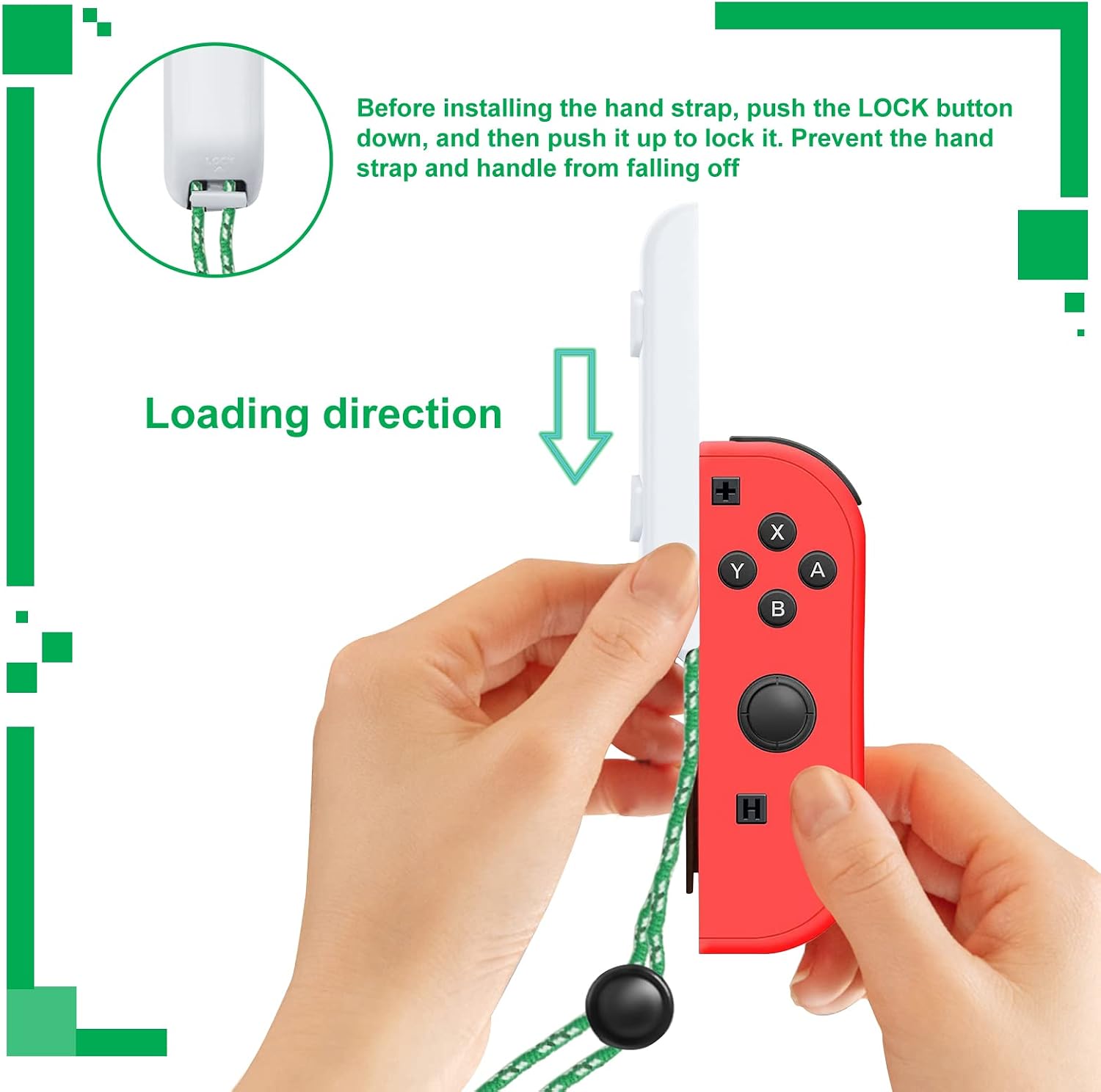 XBERSTAR 1 Pair Portable Controller Carrying Hand Strap Wrist Rope for Switch Video Games (White)