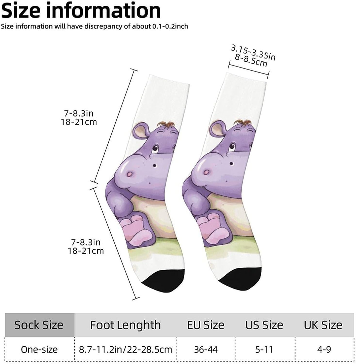 Breathable Sports Socks, Moisture Wicking, Lightweight Crew Socks | Butterfly And Hippo Athletic Calf Socks for Women Men, Casual, Anti-Slip, Multifunctional Work Socks