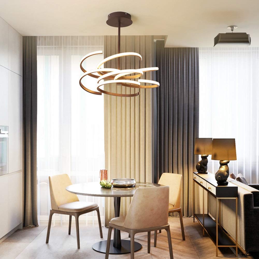 Trwała lampa sufitowa LED Brązowy Biały Żółty Ciepłe światło Aluminiowy żyrandol akrylowy Villa Hotel Sypialnia (Kolor: Ciepłe światło), Kolor: Ciepłe światło (Kolor: Ciepłe światło)