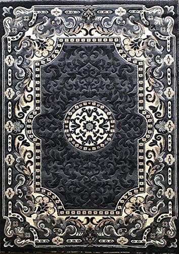 Kingdom Traditional Persian Oriental Area Rug Grey Design D123 (8 Feet X 10 Feet)