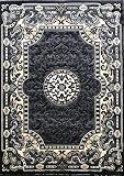 Kingdom Traditional Persian Oriental Area Rug Grey Design D123 (8 Feet X 10 Feet)