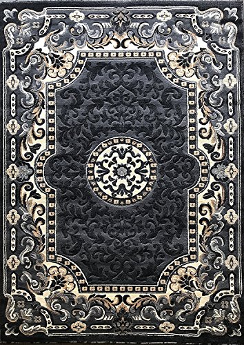 Kingdom Traditional Persian Oriental Area Rug Grey Design D123 (8 Feet X 10 Feet) #TOP27