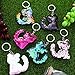 Blulu 24 Pieces Flip Sequin Keychain Cat Shape Key Ring Hanging Keychain Decoration for Birthday Party Supplies