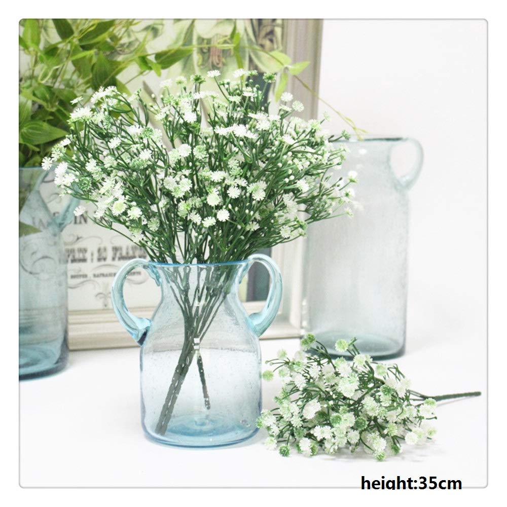 Bouquet di Fiori Artificiali Bouquet da Sposa Non Ti Scordar di Me San Valentino Fiore Finto Casa Matrimonio Giardino Decor Plastica Gypsophila Regalo 35cm