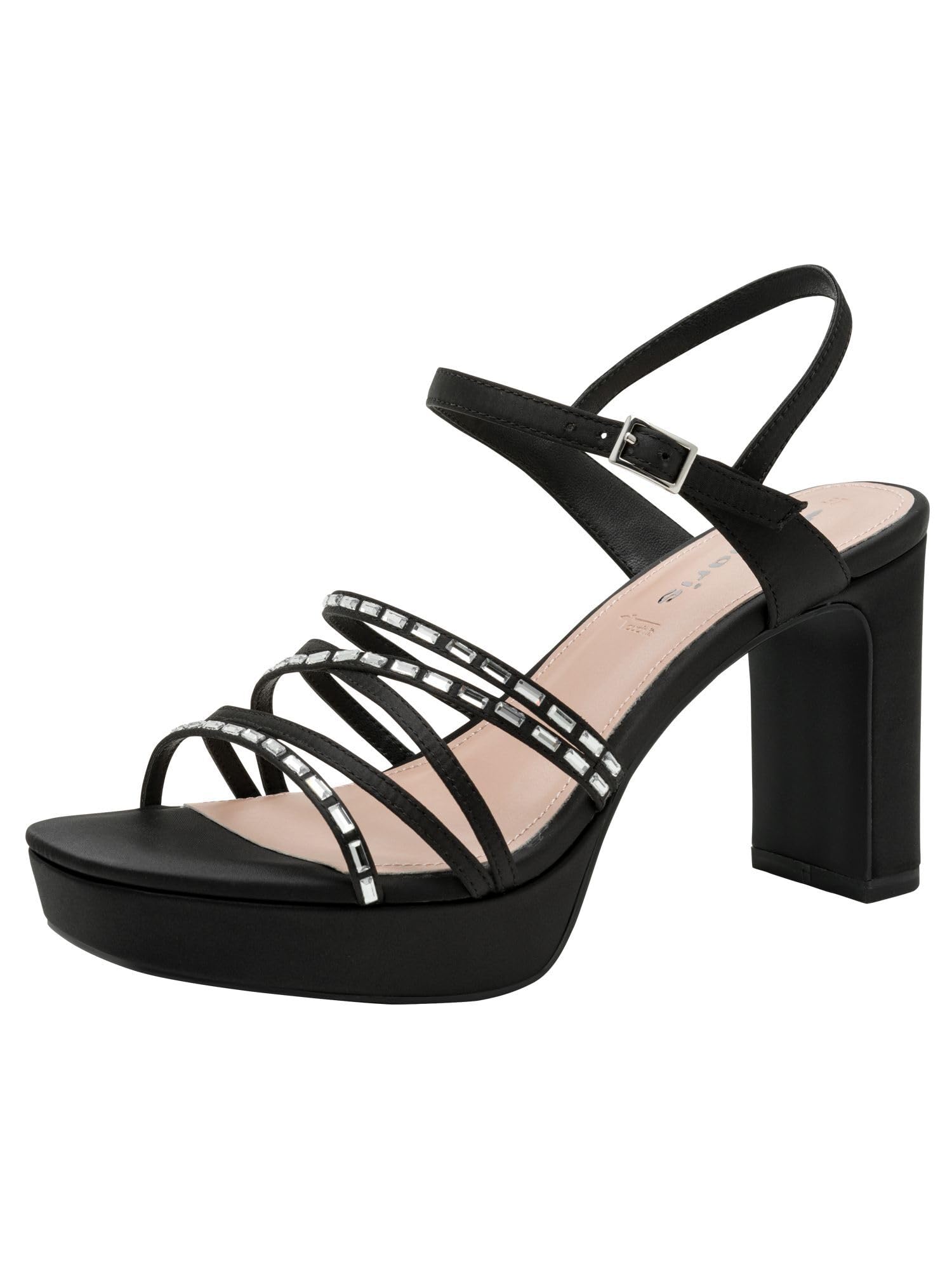 Tamaris Women’s sandal with block heel black 7.5 UK