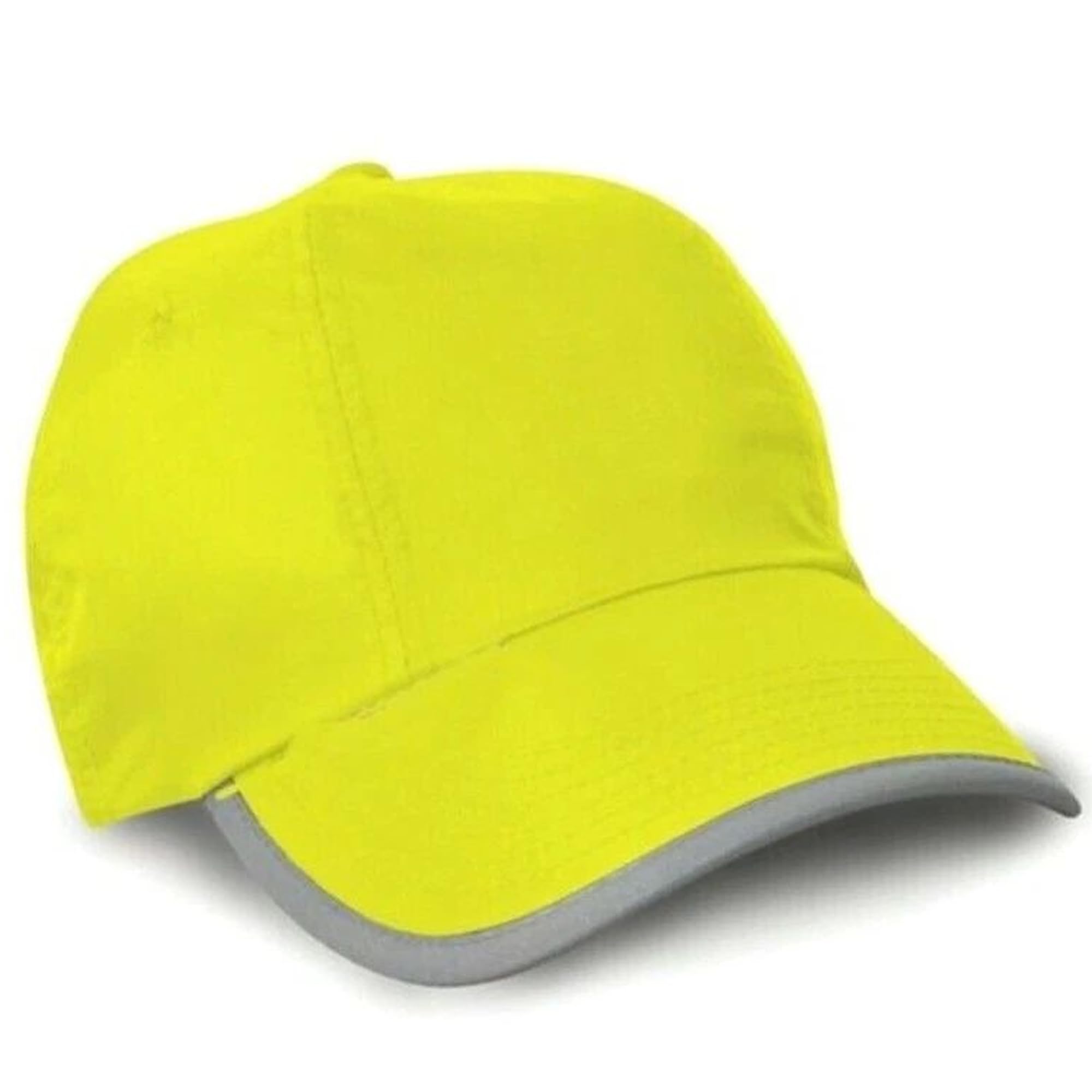Hi Light Yellow Hi Visibility Baseball Cap With Reflective Trim