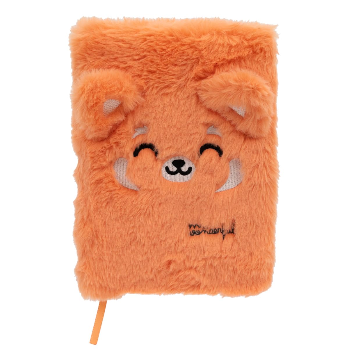 Mr. Wonderful - A5 Plush Notebook - Red Panda Wondo - A5 Notebook with Stitched Bound - With 160 Blank Pages
