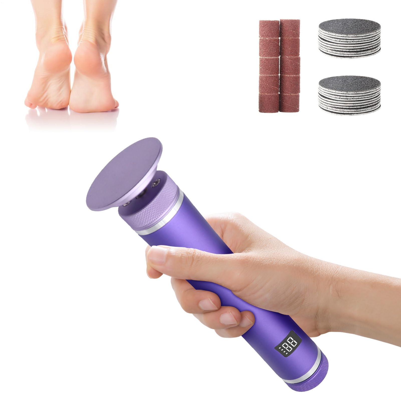Herramienta de alisado de 5 V, discos de lijado de grano múltiple, limpiador de pantalla digital, reparación de talón áspero, mantenimiento de suela agrietada, higiene atlética, equipo de belleza