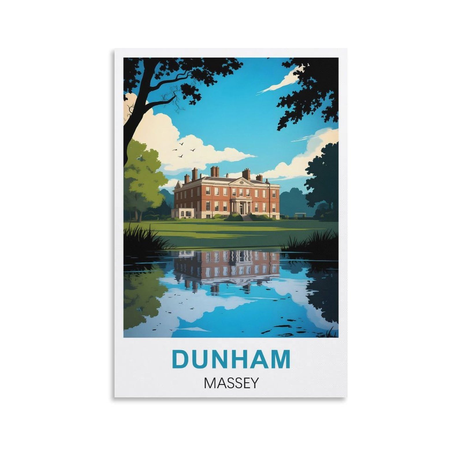 Dianheng Unframe-Style Dunham Massey Greater Manchester Vintage Travel Poster 16X24inch(40X60cm) Wall Art Picture Print Canvas Art Poster Modern Family Bedroom Decor